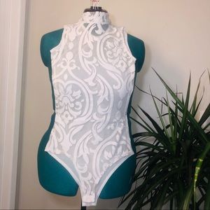 Sheer lace body suit